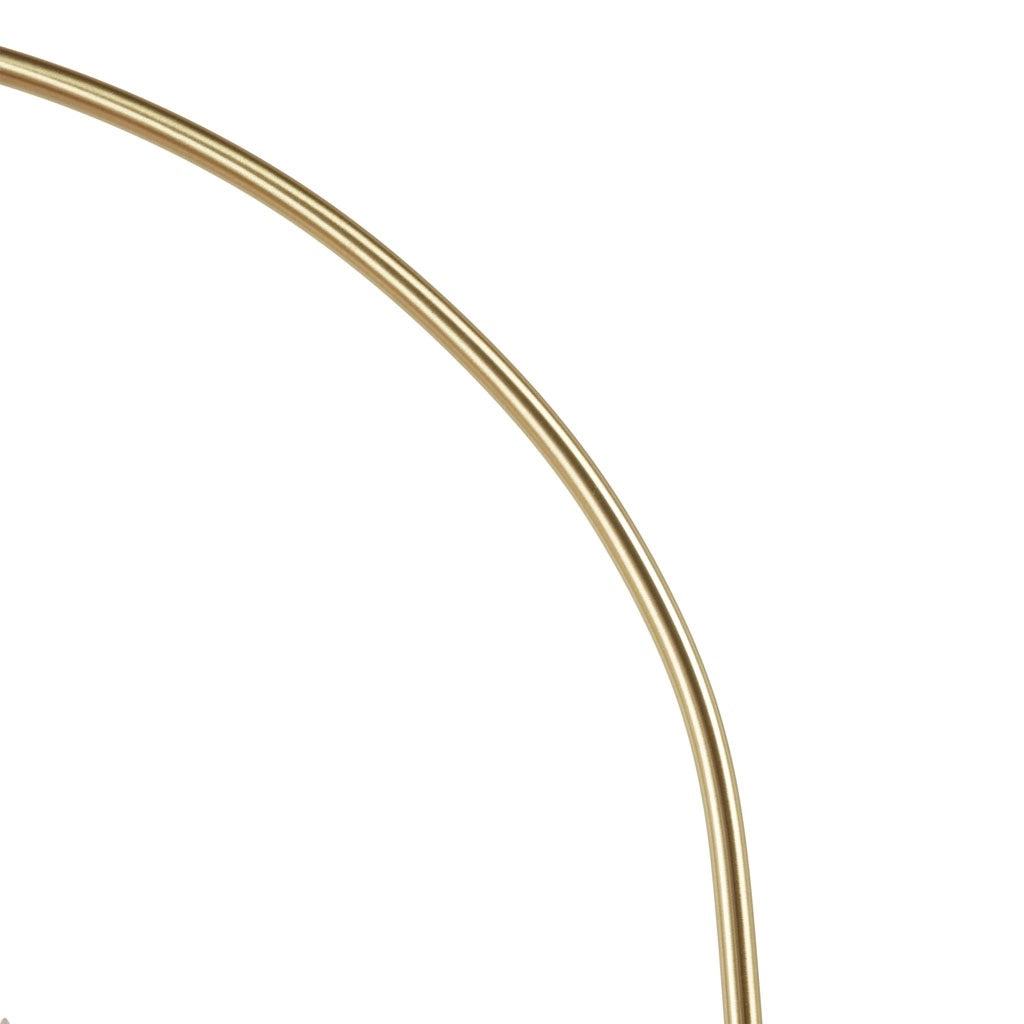 Matte Black Gold Arched Neck Floor Lamp White Shade
