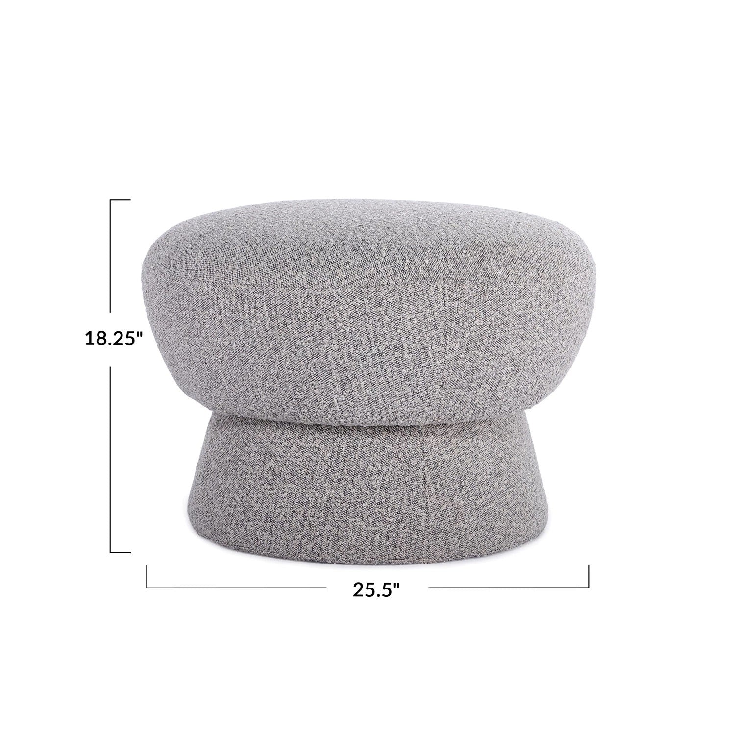 Boucle Fabric Upholstered Ottoman