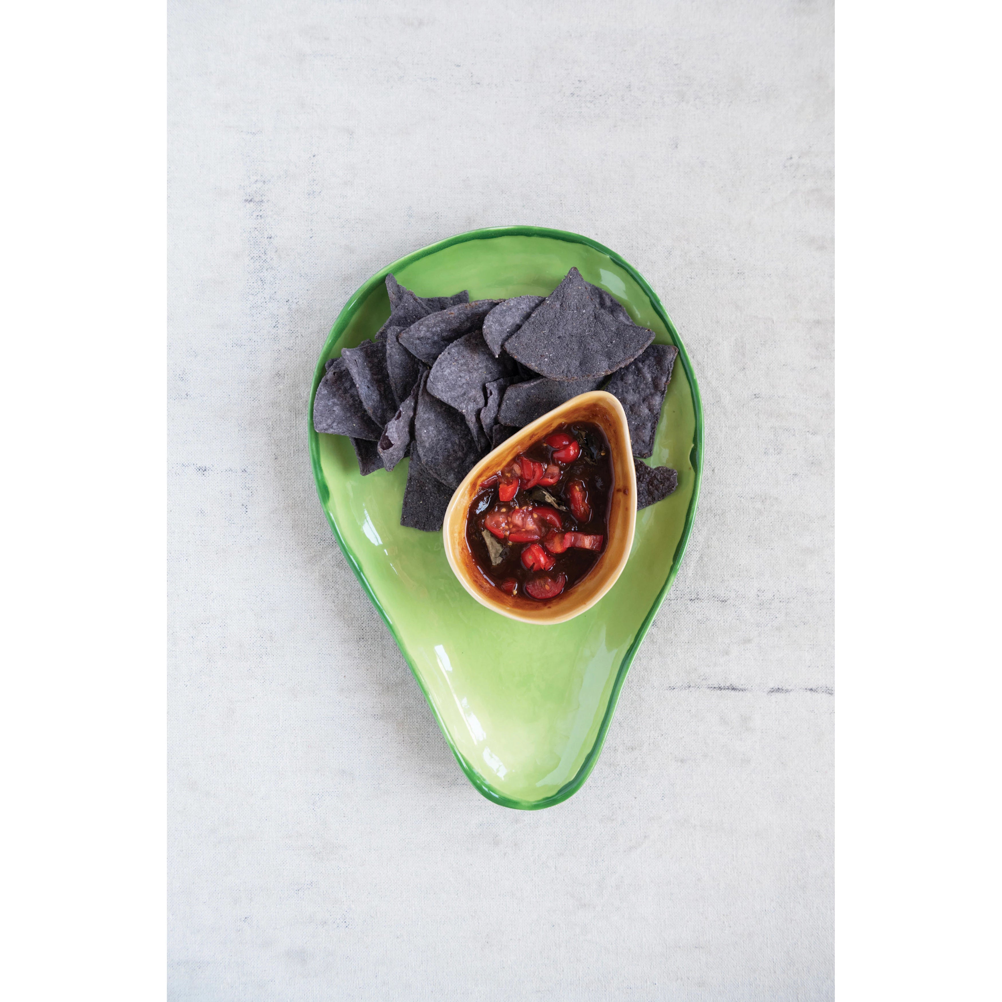 Stoneware Avocado Plate with Pit Bowl