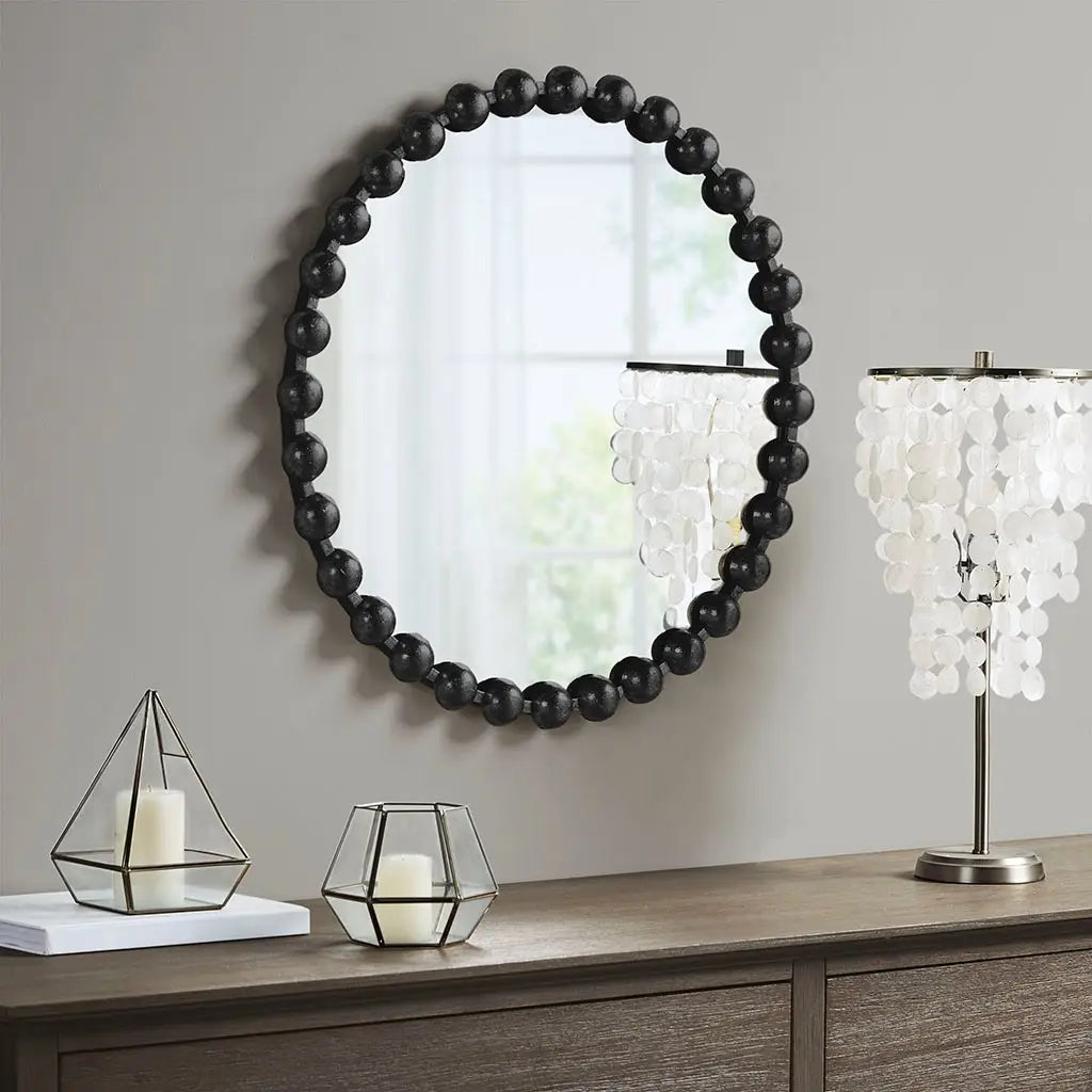 Round Iron Framed Wall Decor Mirror