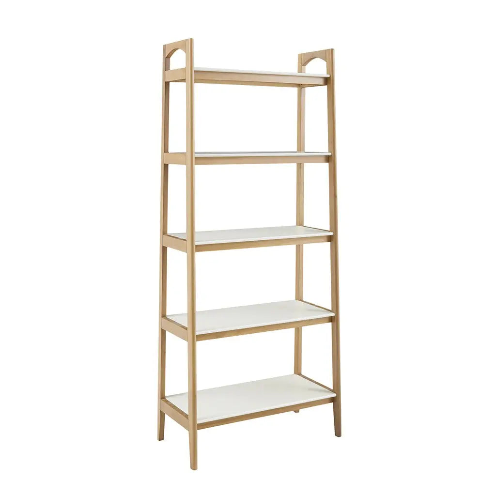 Wood White-Top Bookcase Display Shelf