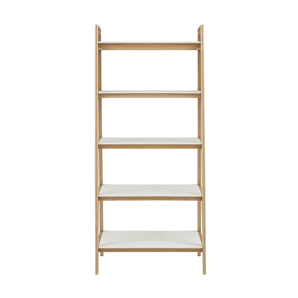 Wood White-Top Bookcase Display Shelf