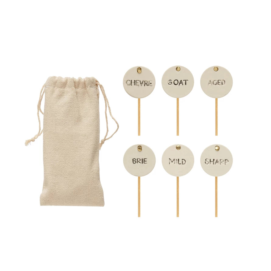 Stoneware & Stainless Steel Cheese Markers