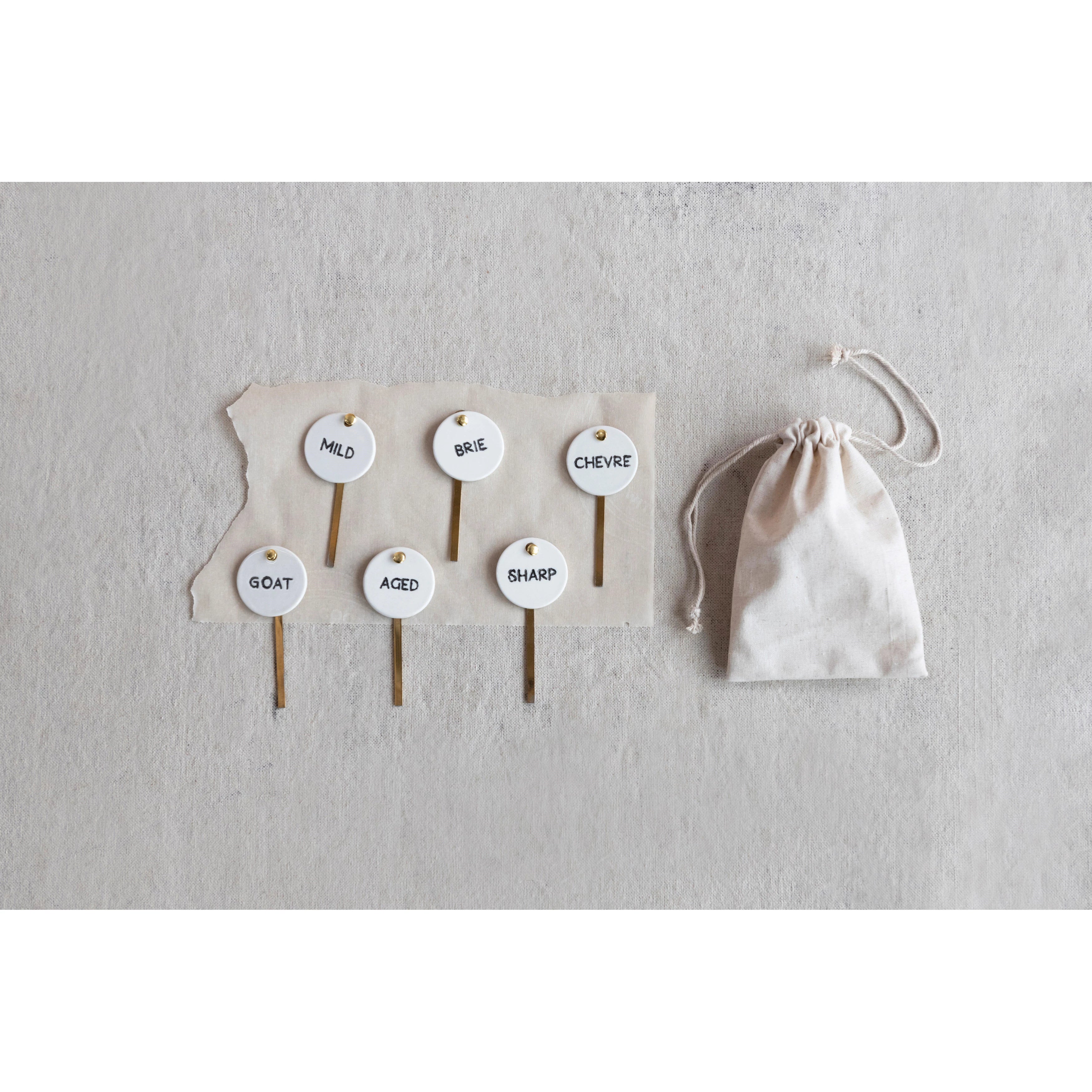 Stoneware & Stainless Steel Cheese Markers
