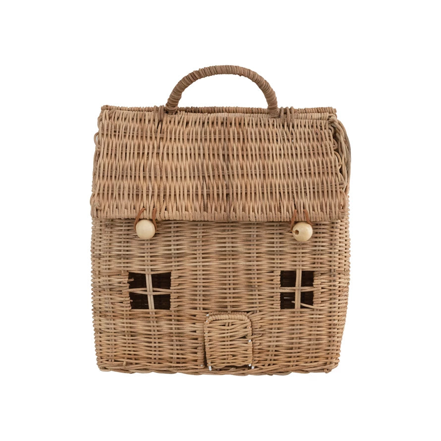 Hand-Woven Rattan House Basket