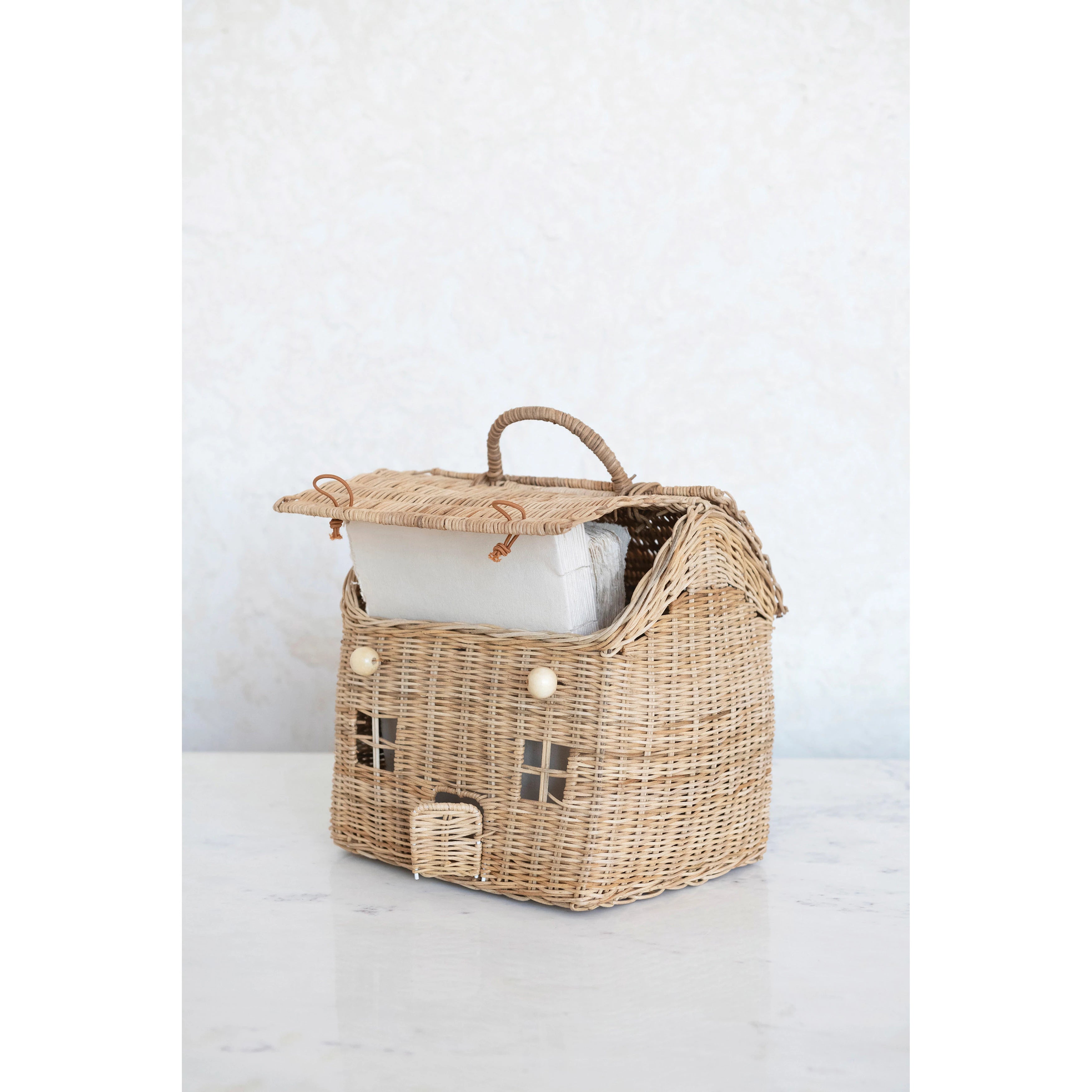 Hand-Woven Rattan House Basket