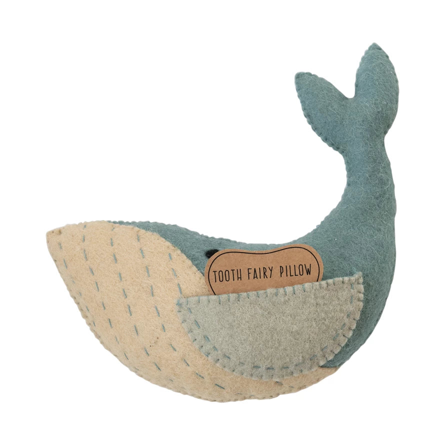 Wool Whale Tooth Fairy Pillow