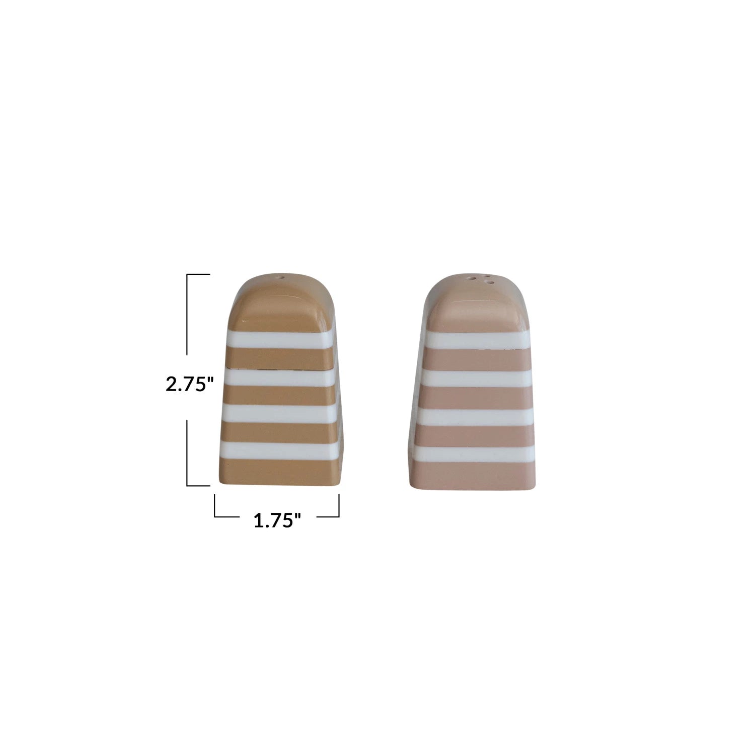 Resin Striped Salt & Pepper Shakers