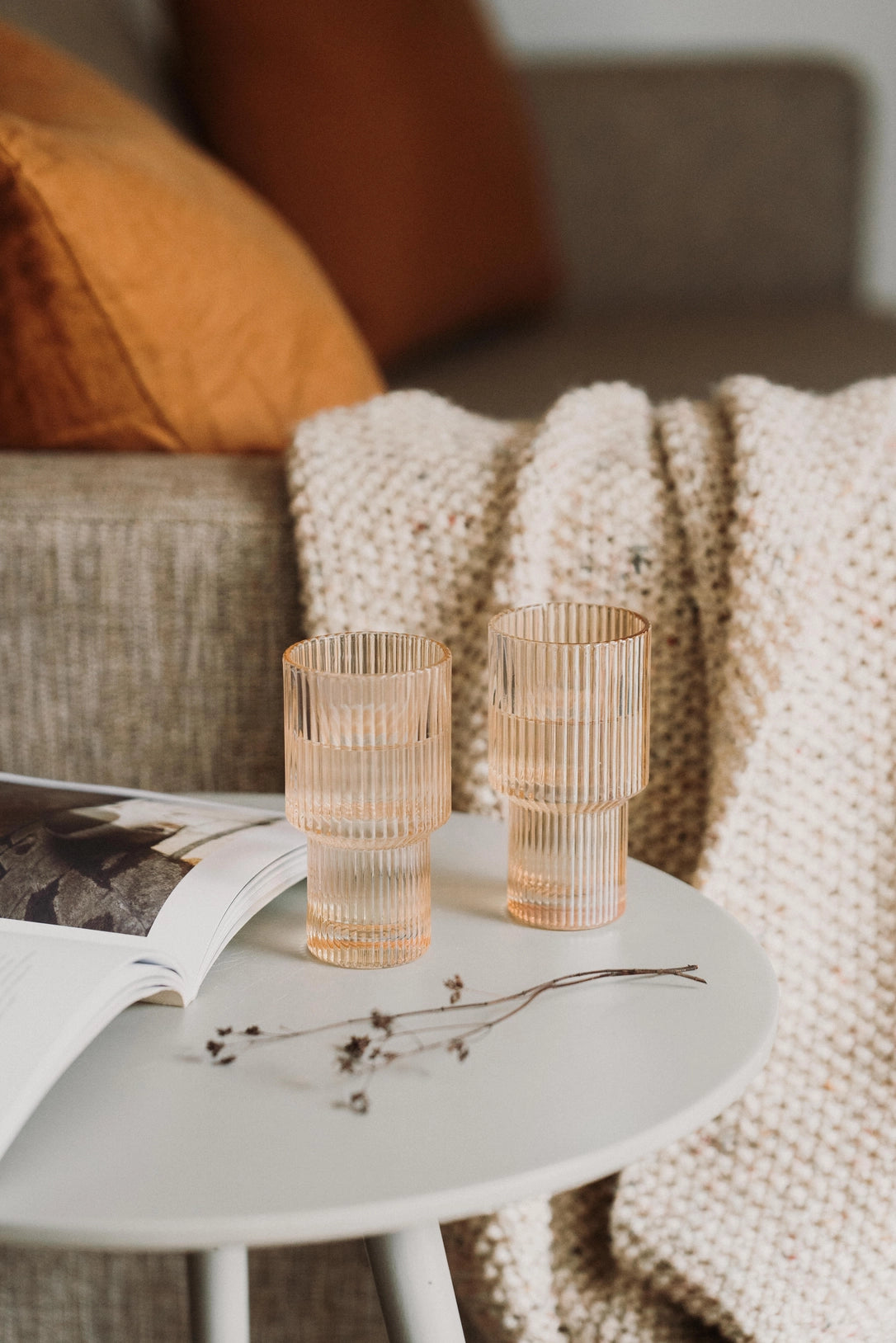 mid-cent mod glass stackable cups
