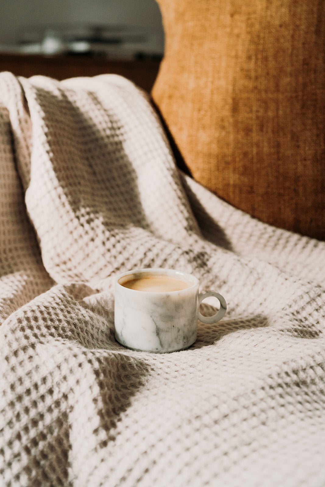short white marble mug
