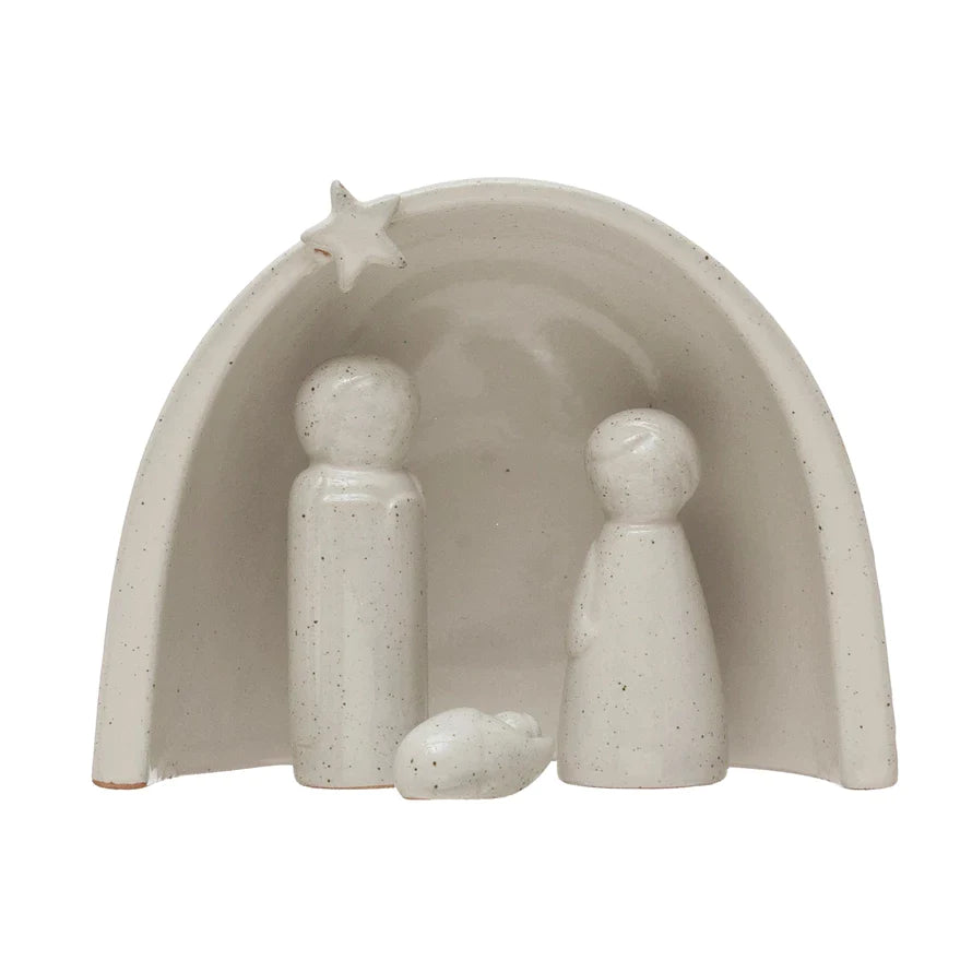 White Glaze Nativity