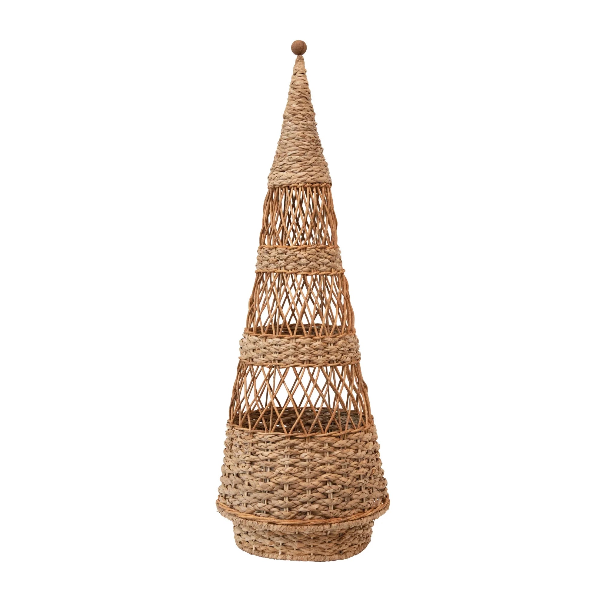 Hand-Woven Wicker Cone Tree