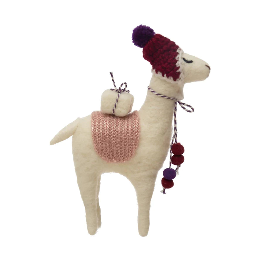 Felt Llama with Pom Pom Hat