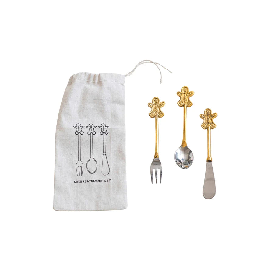 Appetizer Cutlery w/ Gingerbread Man Handles