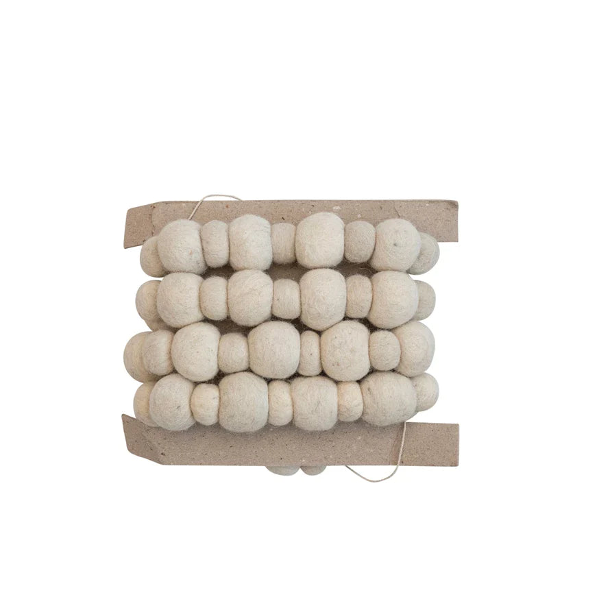 White Felt Garland