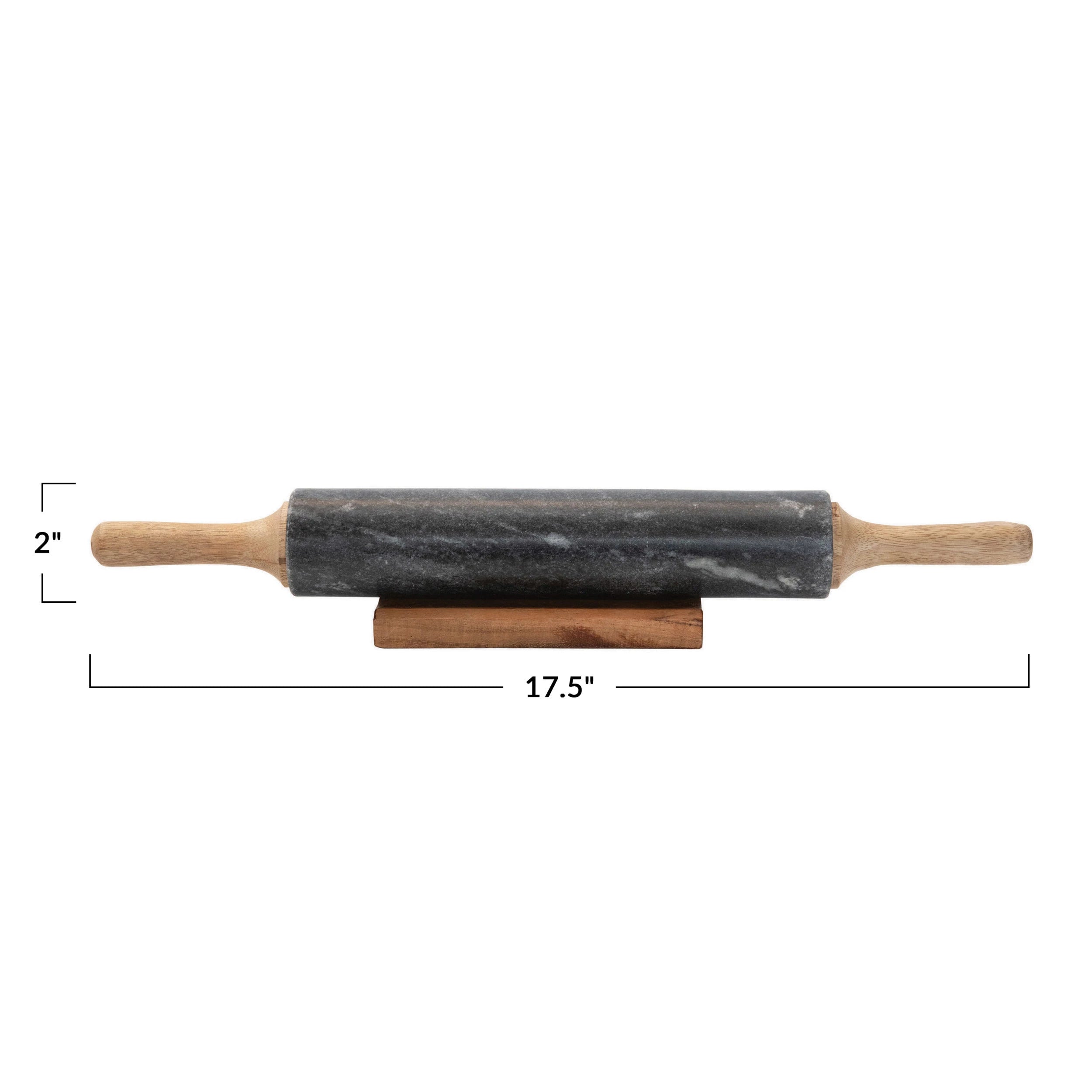 Marble Stone Rolling Pin with Wood Handles and Base Baking Roller