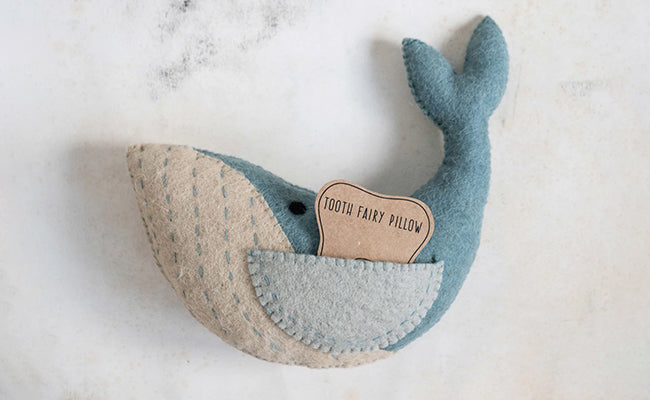 Tooth fairy whale pillow