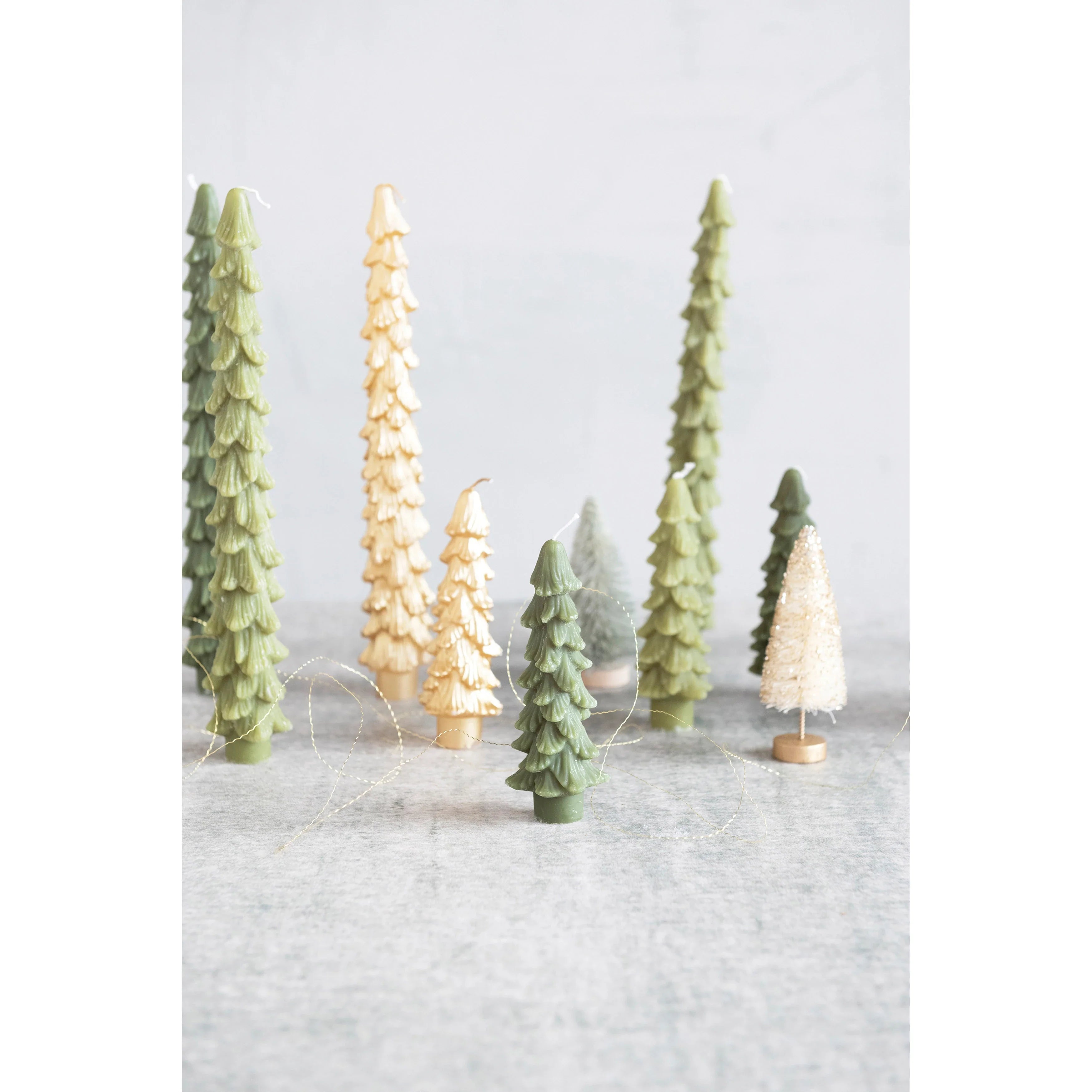 Evergreen Tree Taper Candles (Set of 2)
