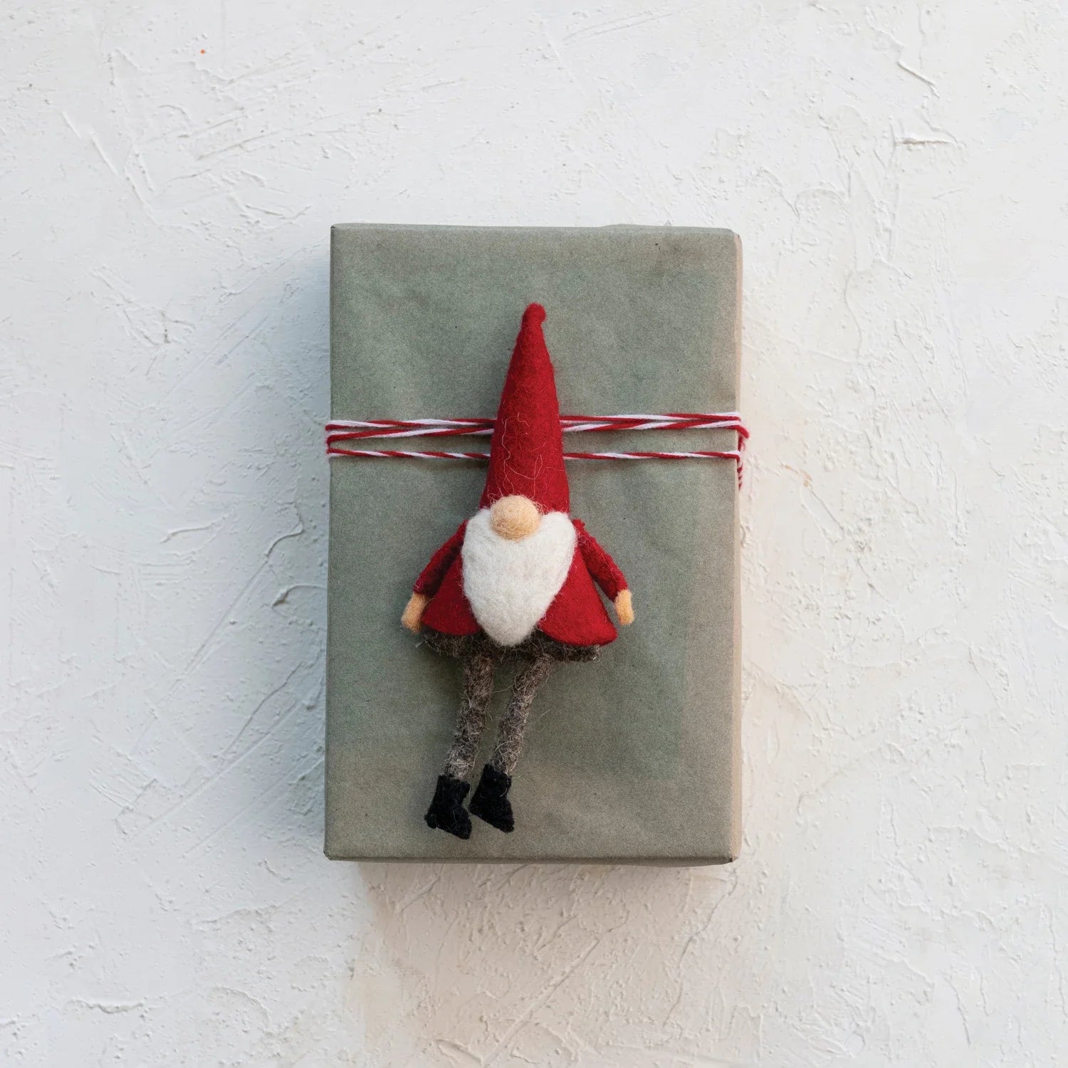 Handmade Wool Felt Gnome Gift Topper
